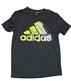 Adidas Boys Tee Shirt (Grey/Green, S)
