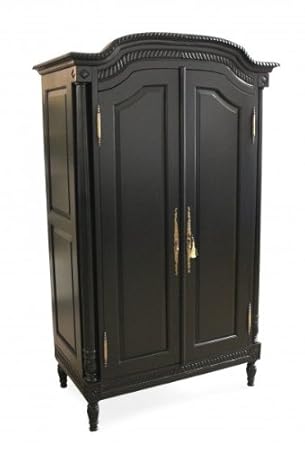 French Style Furniture 2 Door Elise Wardrobe Black Amazon Co Uk