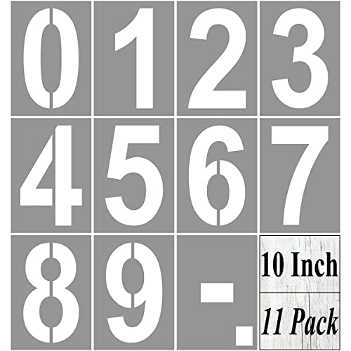 Qianyu 6 Inch Large Number Stencils Set Plastic 0-9 Address Number Stencils Kit Reusable Digital Templates For Cake Stencil Mailbox Signs Templates House Numbepainting R Parking Lot Stencils Wall
