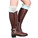 Soft Multi Color Options knit Knee High Boot Leg warmers with handmade flower Lace trim (mint color)