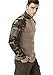 CQR Men's Combat Shirt Tactical 1/4 Zip Long Sleeve Military BDU Shirts Camo EDC Top with Pockets, Combat Shirts Woodland Olive, XX-Large
