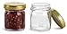 Nakpunar 6 pcs, 1.5 oz Mini Glass Jars with Gold Lids - MADE IN USA - for Jam, Honey, Wedding Favors, Shower Favors