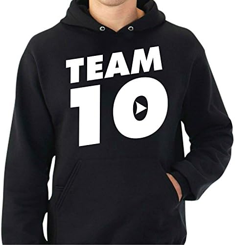 Mens Team 10 Logan Paul and Jake Paul Kids Hoodie Sweatshirt (XS, Black)