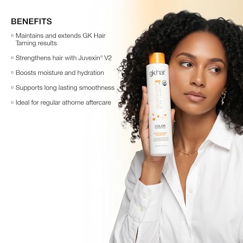 GK HAIR Moisturizing Shampoo — Deep Hydration & Color Protection for Dry, Damaged & Color Treated Hair — Sulfate Free Shampoo for Keratin Treated Hair — Restores Shine, Prevents Fading 300ml