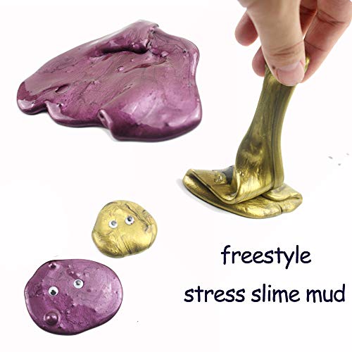 Magnetic Putty with Magnet 6 Pack Tins - Magic Slime Putty Toys Kids and Adults Stress Relief DIY Mud Clay,Slow Moving with Monster Eyes