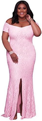 New Arrival Style Woman Plus Size Off Shoulder Lace Gown Party Dress Backless Bodycon Maxi Long Dresses