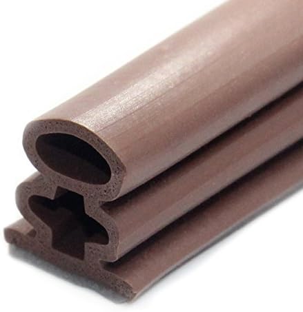 Door Soundproofing, Door Weather Stripping Wind Blocker Silicone Door Gap Seal Strip, 20ft Length, 13/32" Width x 15/32" Height, Brown