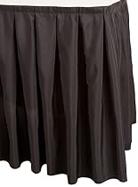 LinenTablecloth 14 ft. Accordion Pleat Polyester Table Skirt Black