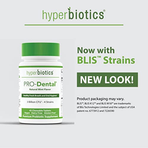 Hyperbiotics Vegan Pro Dental ENT Chewable Mint Tablets Premium