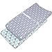 Changing Pad Cover – Premium Baby Changing Pad Covers 4 Pack – Boy or Girl Changing Pad Cover – Pure Cotton Machine Washable Grey and White Changing Table Cover – Diaper Changing Pad Cover Sheets