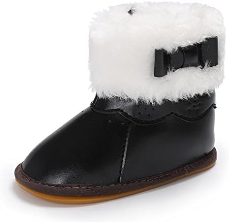 Kolylong Baby Girl Bowknot Keep Warm Soft Sole Snow Boots Soft Crib Shoes Toddler Boots