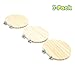 GNB PET 3 Pack Wooden Round Parrot Station Board Wood Platform Stand Rack Suit for Hamster Gerbils