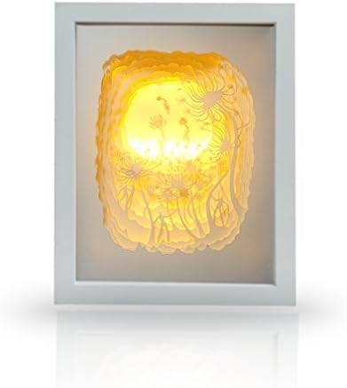 DIY Papercut Lighting Boxes Night Lamp Artcrat Playset for Adults and Kids,Baby Nursery Night Light Remote Control (Dandelion)