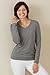Fair Indigo Long Sleeve Fair Trade Organic V-neck Tee