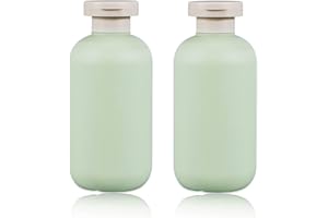 UMETASS 6.8oz Squeeze Bottles with Flip Cap, Refillable Plastic Travel Bottles for Creams, Lotion, Shampoo, Conditioner (2 Pcs)