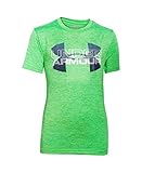 Under Armour Boys' Tech Big Logo Hybrid T-Shirt, Green Energy (300), Youth Medium