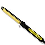 KIPOZI Curling Iron 1inch Pro Ceramic PTC Heating Hair Curling Wand with Manual Rotating Clamp, Extra Long Barrel, 6 Heat Settings, Dual Voltage, Hair Curler with Heat Protective Glove