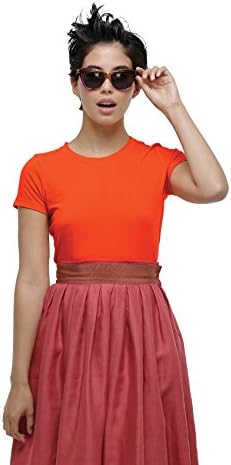 Neushop Women's Dixon 100% Cotton Premium T-Shirt in 27 Colors , Golden Poppy, L