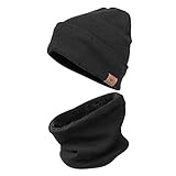 OZERO Winter Knit Hat Beanie - Warm Circle Loop Scarf 2 in 1 for Men and Women