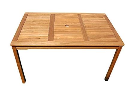SAM Gartentisch 135 x 80 cm, Escobar, massiver Akazientisch, FSC 100% Zertifiziert, Holztisch mit Schirmloch