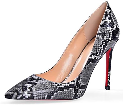 YODEKS Women's Pointed Toe Classic Pumps 100mm Stiletto Heel Shoes Dress Pumps Black