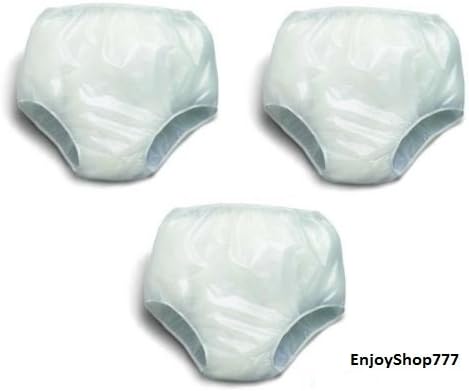 3PK Reliamed Adult Waterproof Soft Vinyl Plastic Pant Diaper Incontinent S-XXL (by EnjoyShop777) (Adult Medium Fits 26"-34" waist)