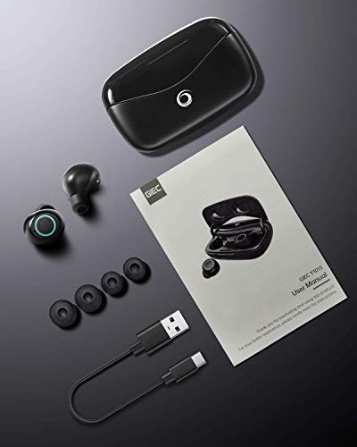 GIEC True Wireless Earbuds Bluetooth Earbuds Wireless Headphones in Ear Built-in Mic Headset Wireless Earphones,90 Hours Playtime,Phone Holder,Power Bank,IPX5 Splashproof Sports Earbuds,LED Display