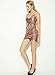 Azbro Stylish Sequin Cut Out Bodycon Dress, Nude S