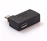 Fun-Home Right Angle USB 2.0 Micro Male to USB Female Host OTG Adapter for Samsung, Firestick，Playstation Classic，SNES Mini,SNES Classic,Chromecast and More Smartphone or Tablet with Power Features