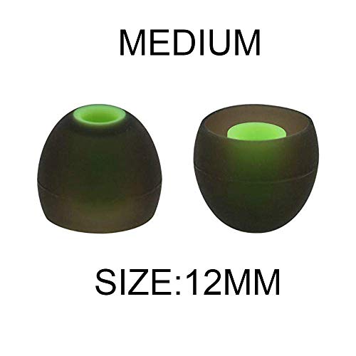 Replacement Noise Isolation Silicone Soft Ear Buds Earplug Tips for Senso, TOZO, Sony, Zeus, Otium, Hussar Sport in Ear Headphones Wireless Earphones (Green, Small, Medium, Large - 5 Pair)