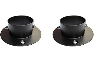 NELXULAS Stainless Steel Heavy Duty Closet Rod Holder,Shower Curtain Rod End Supports Socket,Flange Rod Holder Closet Pole,Adjustable Tightness easy installation (1-1/2 INCH, Black)