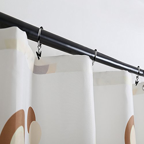 DDSKY Pack of 20 Rustproof Drapery Window Clip Rings,Cafe Curtain Rings,Ring with Hook,Stainless Steel Mental (Brown/1.5" Interior Diameter) - Thumbnail 4