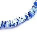 Green Nipa Hut Hawaiian Blue Tie Dye Square Cut Puka Shell Necklace with Lobster Lock