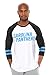 NFL Men's Carolina Panthers T-Shirt Raglan Baseball 3/4 Long Sleeve Tee Shirt, Large, White