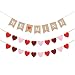 Valentines Day Banner Decor, Felt Heart Garland Banner & Be Mine Jute Burlap Banner, Valentines Decorations Anniversary Wedding Birthday Party Photo Props Decoration