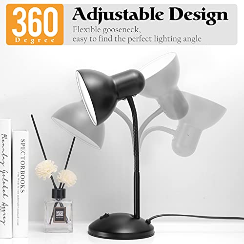 Metal Desk Lamp, 360°Adjustable Gooseneck Desk Lamps, 3Color Changeable