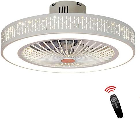 Lxn 22'' Modern Chandelier Ceiling Fan for Living Room Bedroom with LED Light Kit and Remote Control Invisible Ceiling Fan Light, Three Color Dimmable