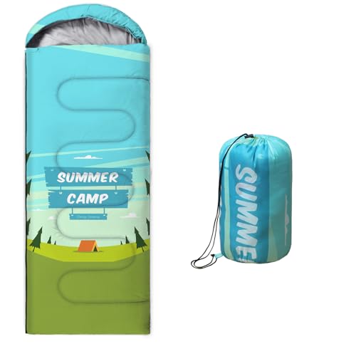 oaskys Camping Sleeping Bag - 3 Season Warm & Cool Weather - Summer Spring Fall Lightweight Waterproof for Adults Kids - Camping Gear Equipment, Traveling, and Outdoors