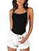 HUILAN Women's Criss Cross Spaghetti Strap Back Bodysuit Black S