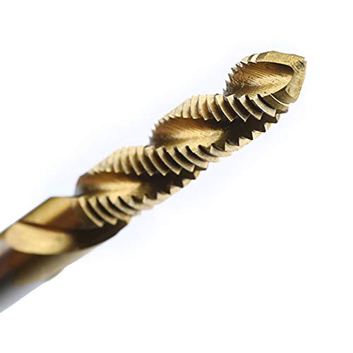 Desktop - 5pcs Titanium Coated Screw Thread Plug Tap Hss Spiral Flute Metric Machine Screw Tap Drill Set M3/m4/m5/m6/m8