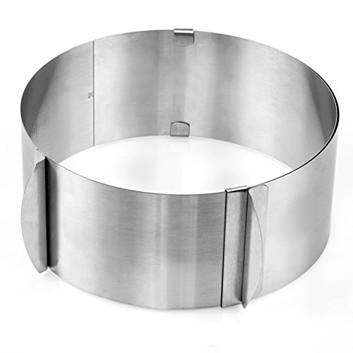 Evaliana 2.4" to 4" Adjustable Stainless Steel Mousse Cake Ring Mold Kitchen Pastry Tools