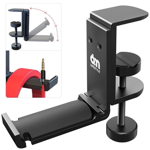 6Amlifestyle Faltbar Headset Ständer,Kopfhörerhalter Aus Aluminium,Universal Tisch Kopfhörer Ständer,Haken Zum Aufhängen,Gaming-Kopfhörer Halterung