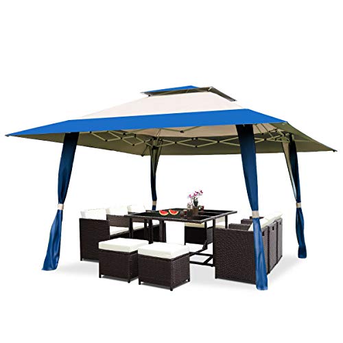 FDInspiration Blue 13x13FT Pop Up Outdoor Companion Folding Shelter Tent Patio Gazebo Canopy Awning Sun Shade w/Carry Bag with Ebook - Thumbnail 7