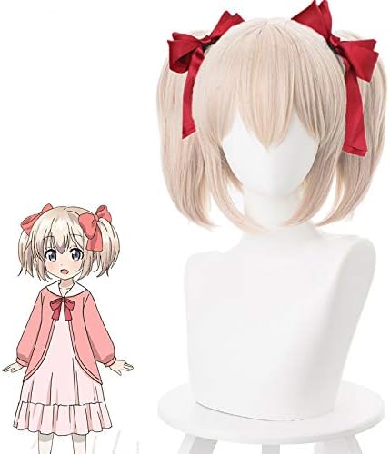 Latina Cosplay Wig Blonde Bunches Anime Two Ponytails With Bangs