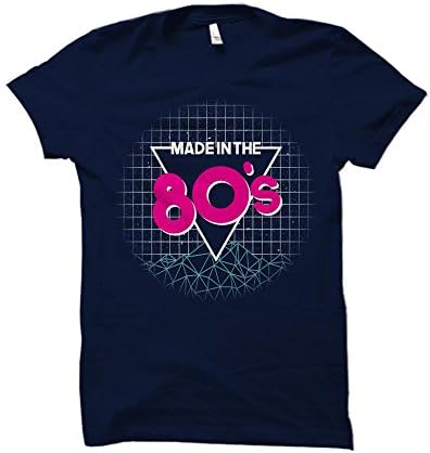 Made in the 80's Retro Style Ringspun Adult T-Shirt (X-Large, Navy)