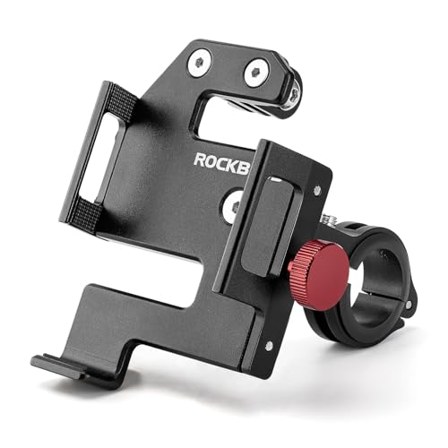 ROCKBROS Bike Phone Holder, Aluminum Bike Phone Mount Holder,Handlebar Mounted Cell Phone Holder Universal Bicycle Phone Mount for 4.7-7.1 Inch Phones