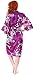 Simplicity Luxurious Kimono Robe in Silky Peacock Floral Print.Pockets, Purple