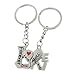 uxcell New Sweet Lover Pair Intimate Key Chain Ring for Couple 2 Pcs