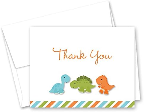 Myexpression.Com 50 Cnt Dinosaur Baby Shower Or Kids Birthday Thank You Cards