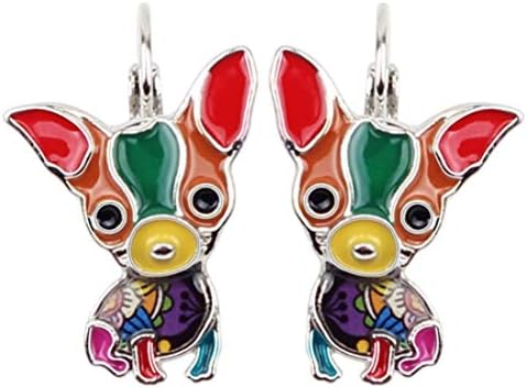 Sitting Chihuahua Dog Earrings French Clip Stud Fashion Animal Jewelry For Girls Women Pet Accessories